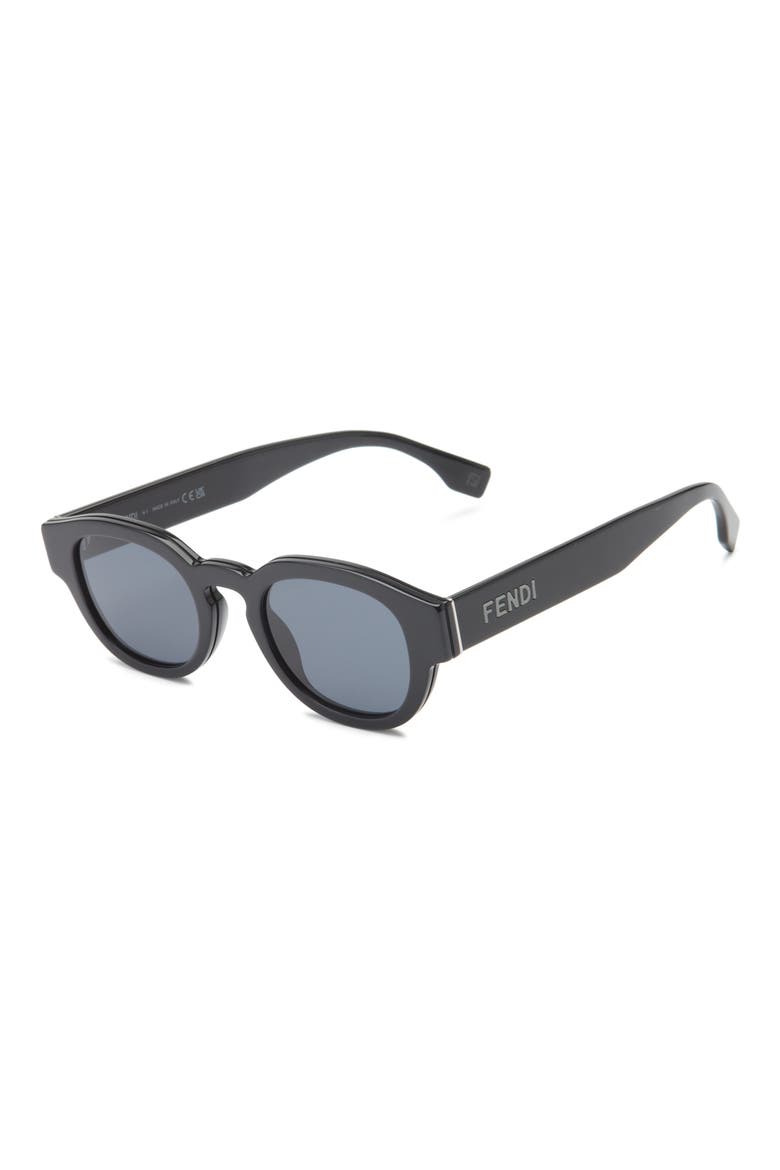 Signature 48mm Small Phantos Sunglasses, Alternate, color, SHINY BLACK / SMOKE