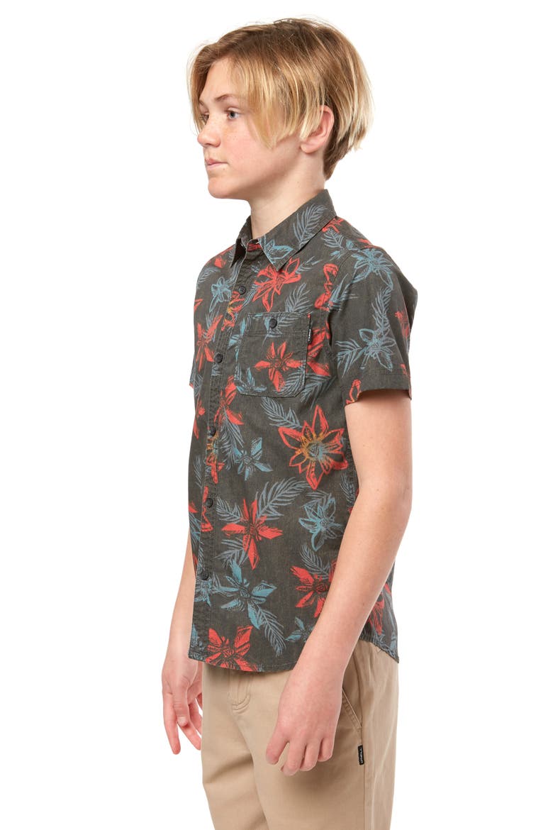 Threshold Short Sleeve Tropical Shirt, Alternate, color, GRAPHITE