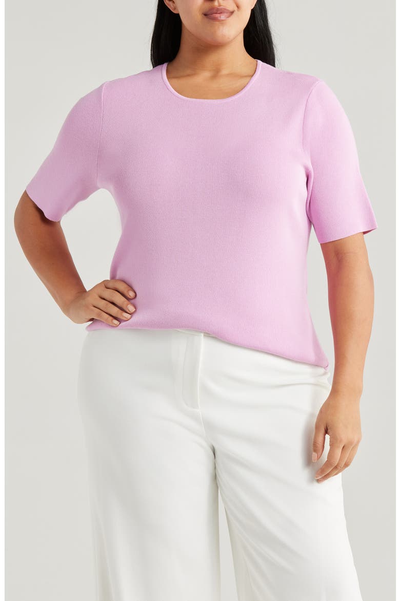 Short Sleeve Sweater, Main, color, PINK MACAROON