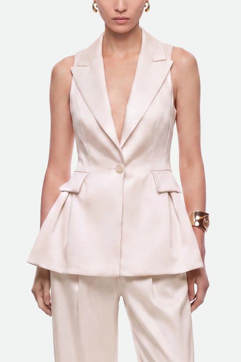 Single Button Peak Lapel Vest