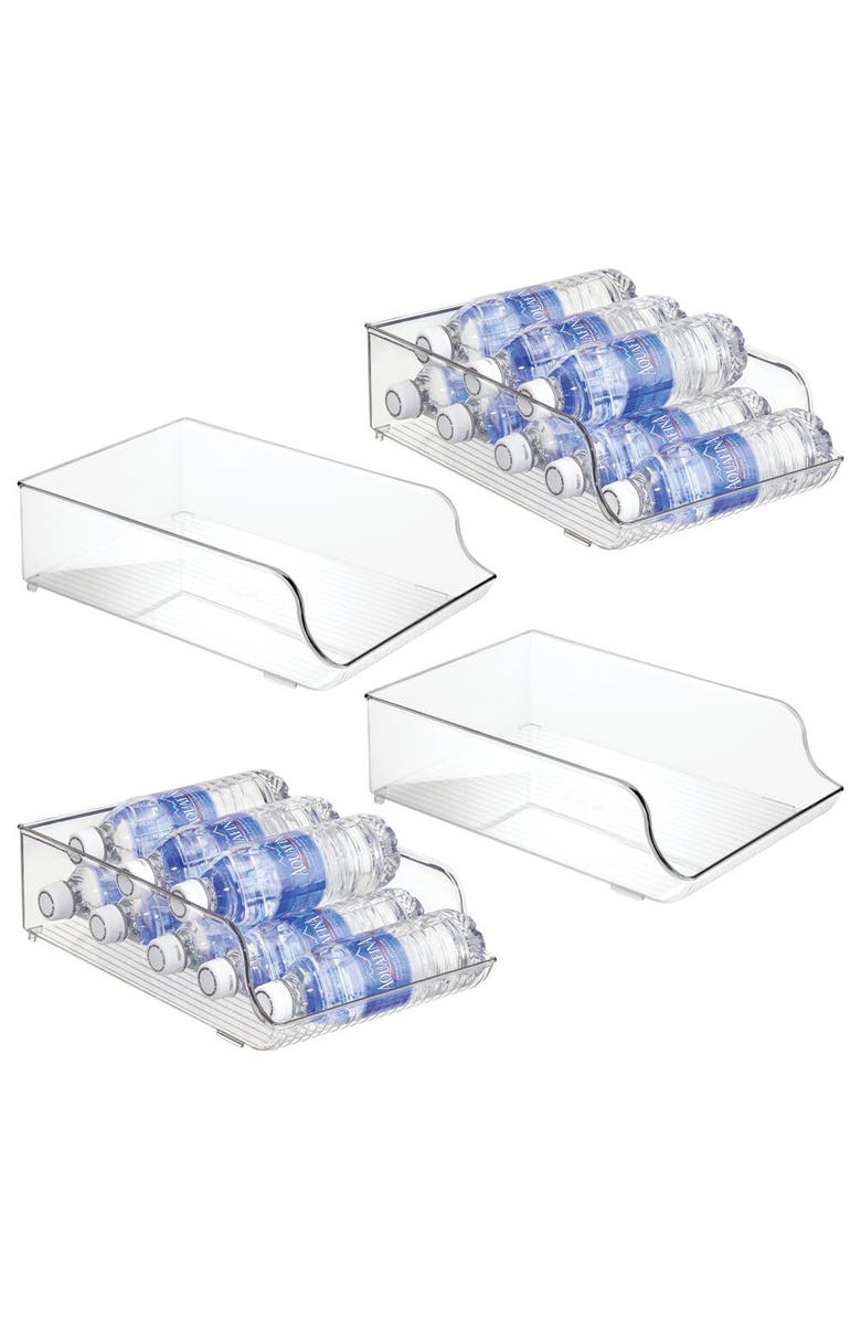 iDesign Water Bottle Organizer for Fridge- Set of 4 - Clear, Main, color,