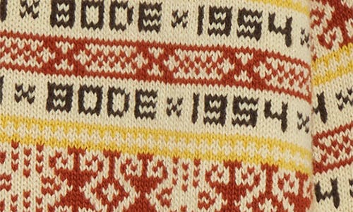 Bode Marzipan Fair Isle Wool Cardigan In Brown
