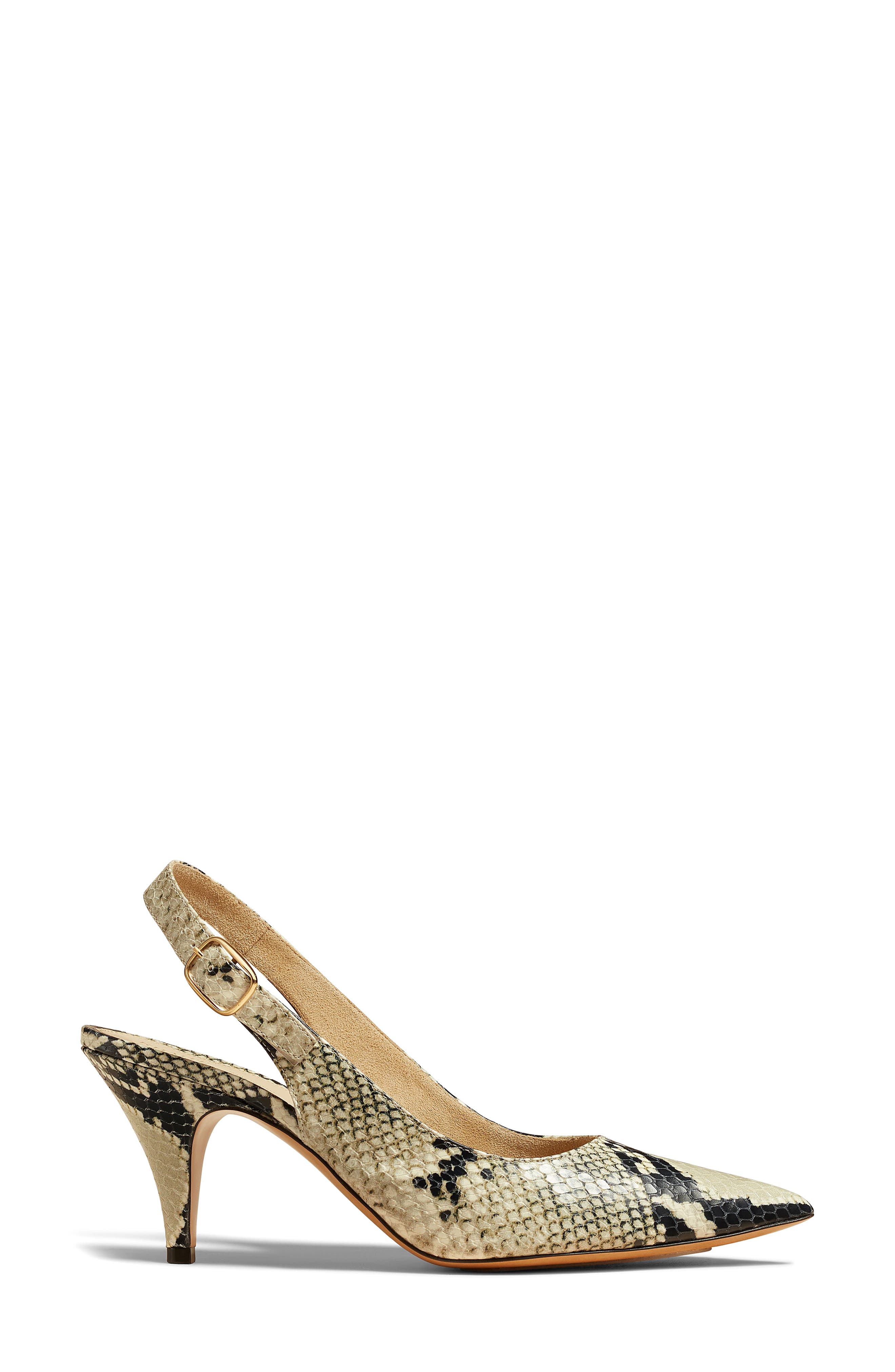 Khaite River Snakeskin Embossed Pointed Toe Slingback Pump, Alternate, color, 