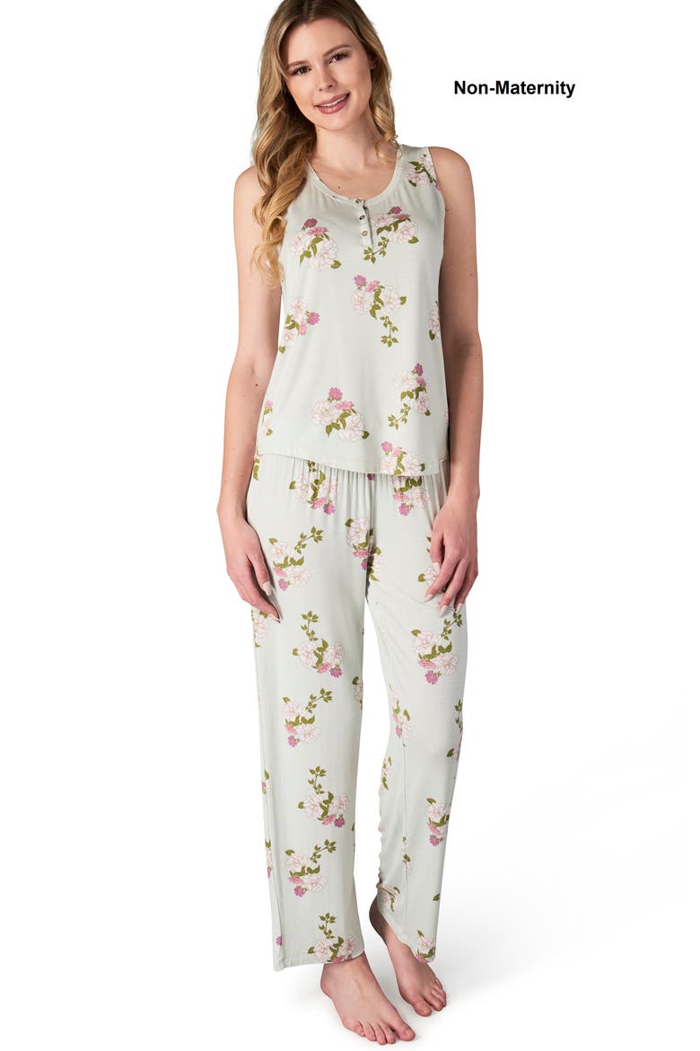 Joy During & After 2-Piece Maternity/Nursing Sleep Set, Alternate, color, PEONY
