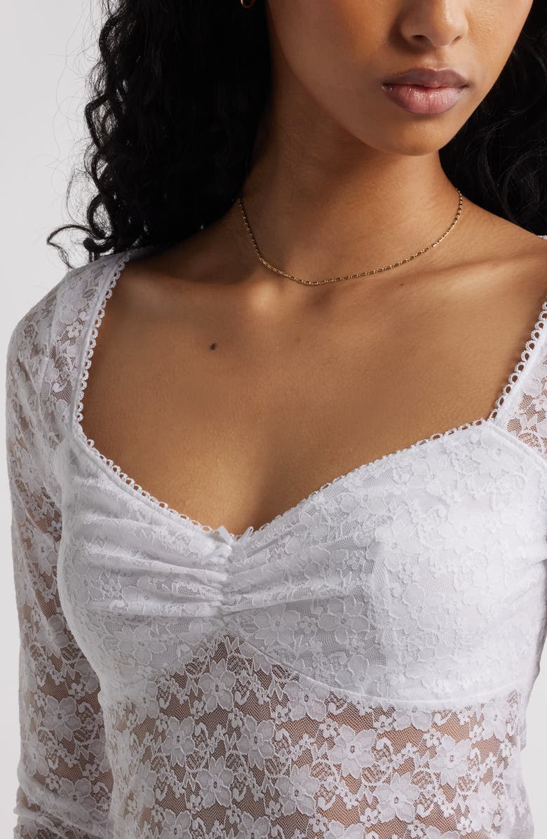 BP. Pretty Lace Top, Alternate, color, White