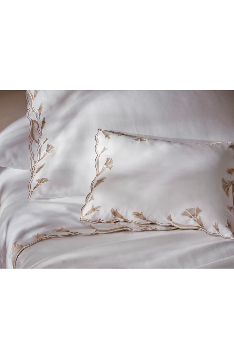 Matouk Marcella 600 Thread Count Egyptian Cotton Flat Sheet, Alternate, color, Dune