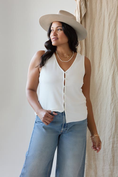 Kada The Cupro Button Front Tank In Multi