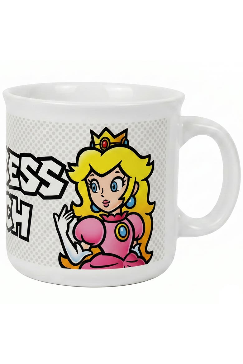 20 oz Super Mario Princess Peach Ceramic Camper Mug, Main, color, White