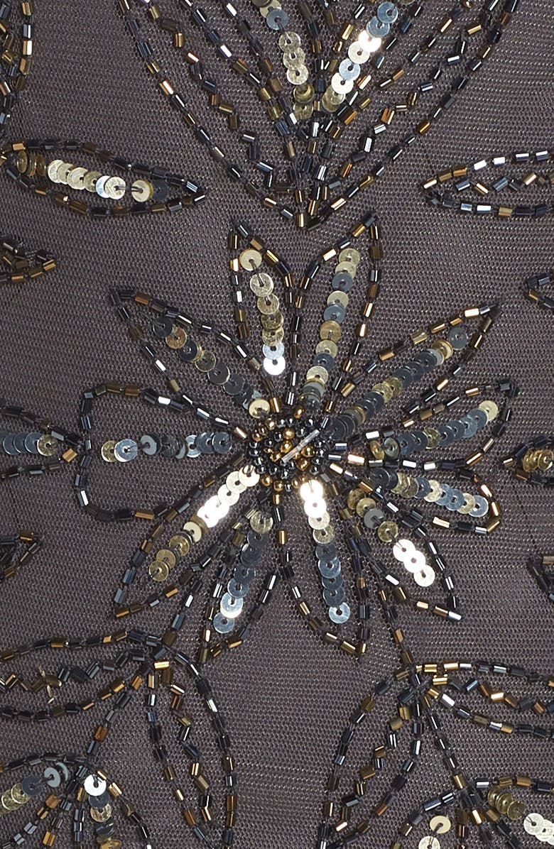 Pisarro Nights Floral Beaded Shift Dress, Alternate, color, 