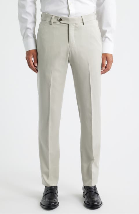 Flat Front Worsted Wool Gabardine Pants