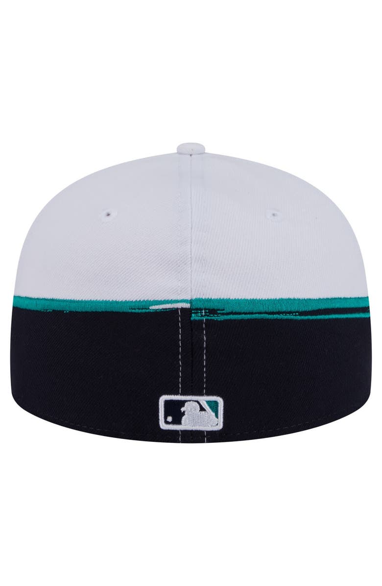 New Era Men's New Era Navy/White Seattle Mariners Paint Stroke 59FIFTY Fitted Hat, Alternate, color, Navy