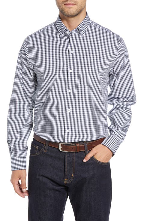 Cotton Blend Gingham Shirt