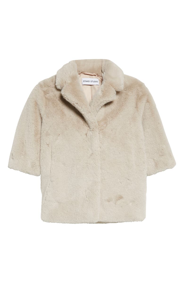 Stand Studio Kids' Camille Faux Fur Cocoon Coat, Main, color,