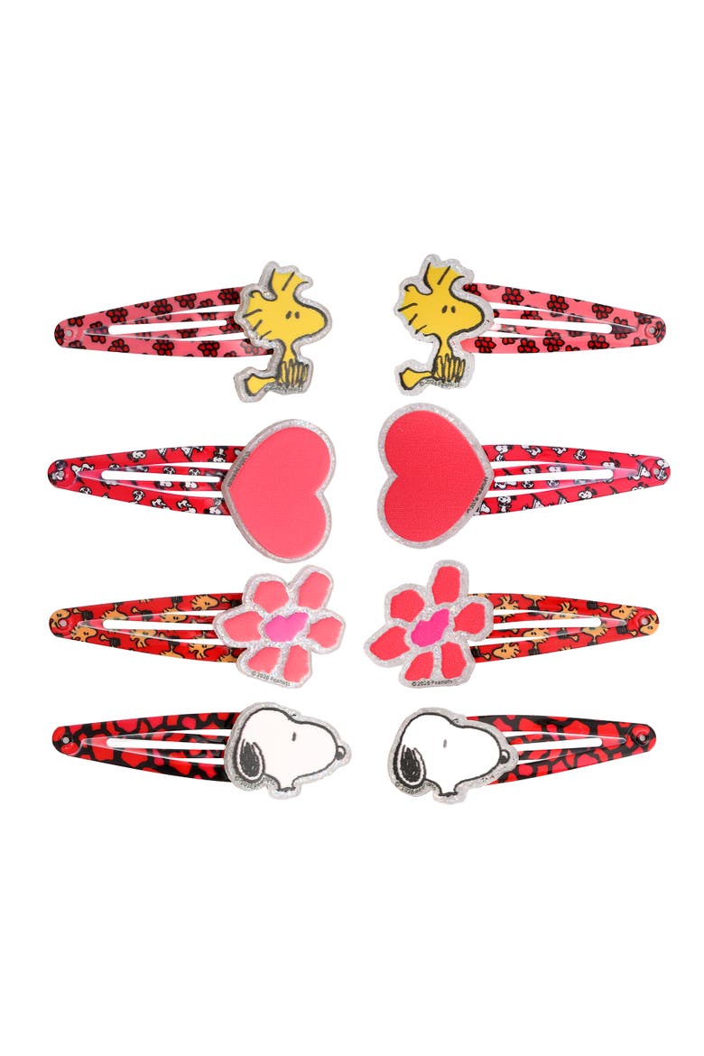 Woodstock and Snoopy Hair Clips 8-Piece Set, Main, color, Multicolored