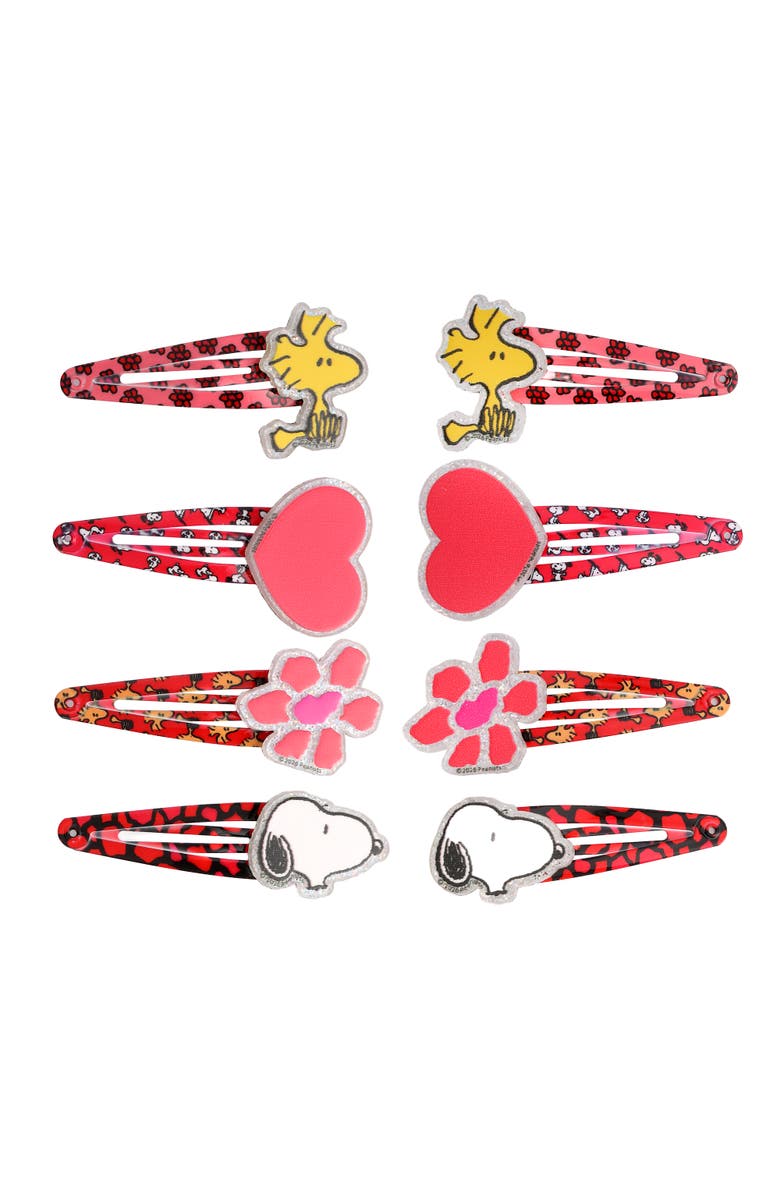 PEANUTS Woodstock and Snoopy Hair Clips 8-Piece Set, Main, color,