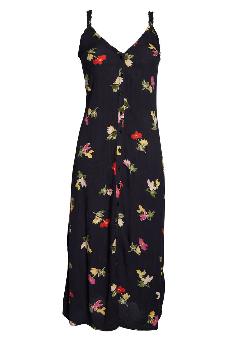 Sweet Edges Midi Dress, Alternate, color, BLACK