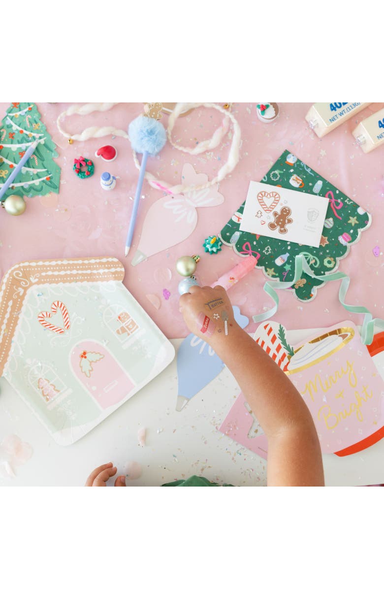 Daydream Society Baking Spirits Bright Mint Gingerbread House Christmas Large Plates, Alternate, color, Assorted Pre-Pack