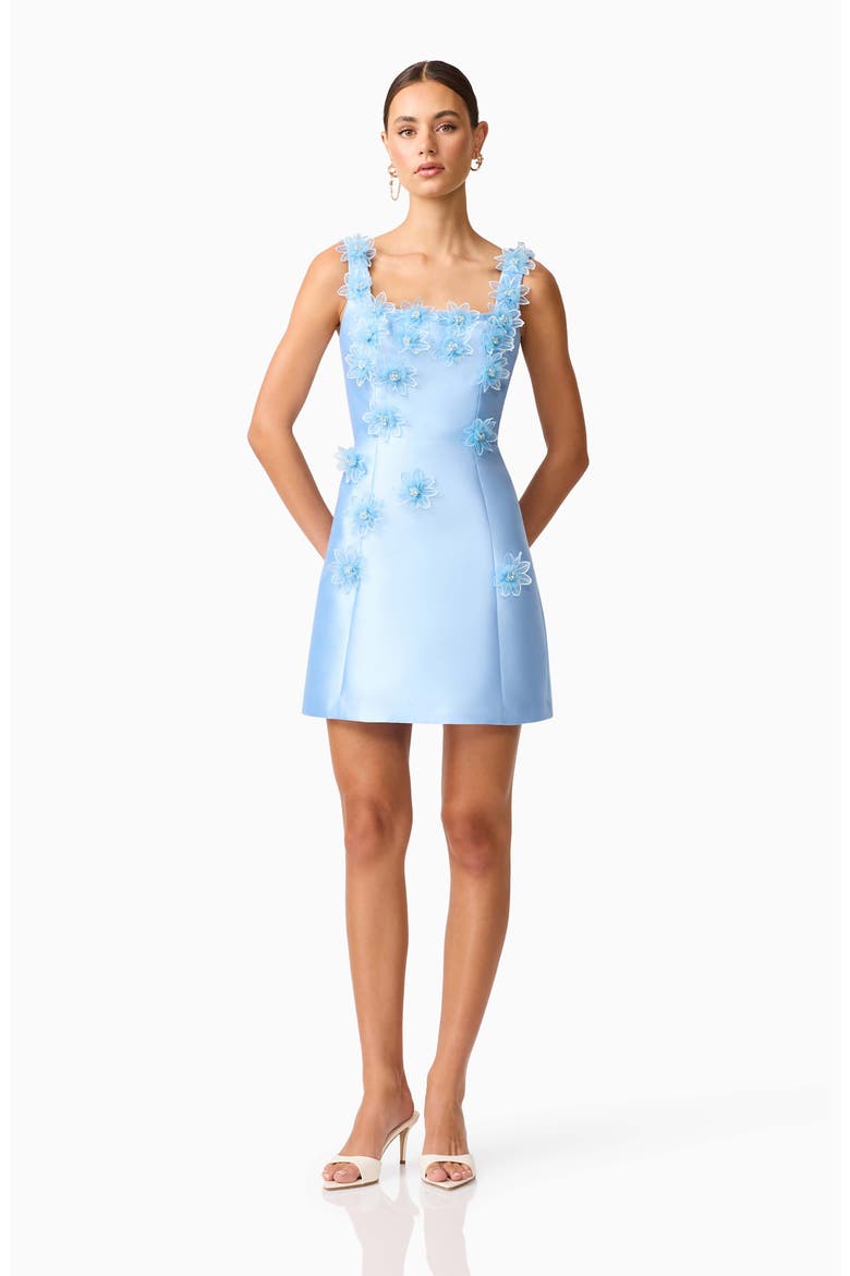 Elder 3D Floral Dress, Alternate, color, LIGHT BLUE