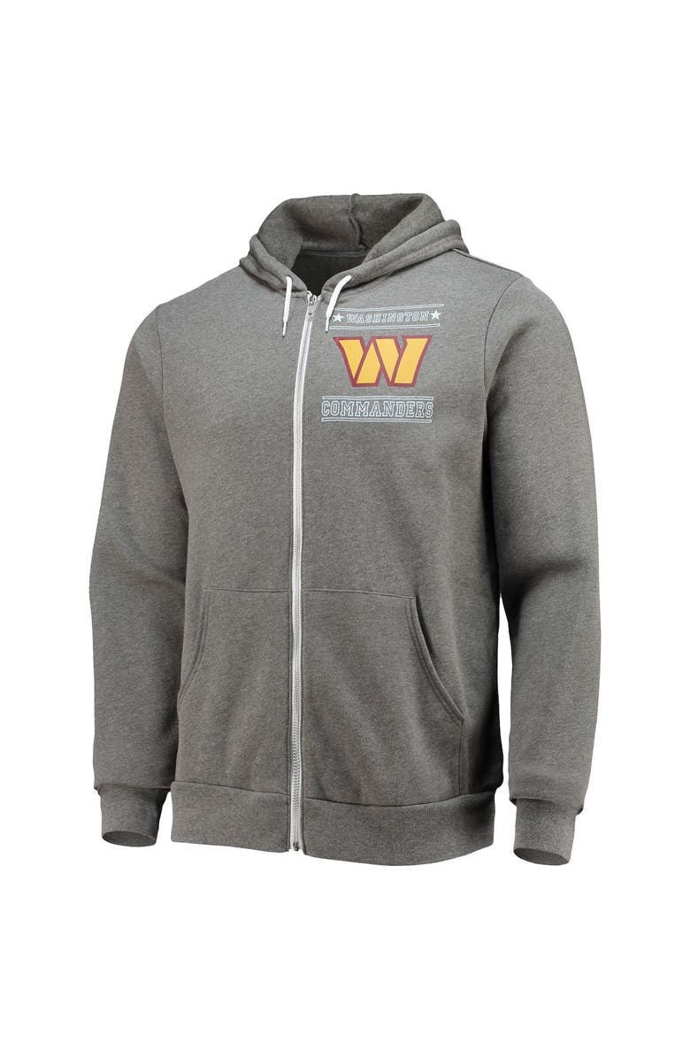 NFL X DARIUS RUCKER Men's NFL x Darius Rucker Collection by Fanatics Heathered Charcoal Washington Commanders Sponge Fleece Full-Zip Hoodie, Alternate, color, 