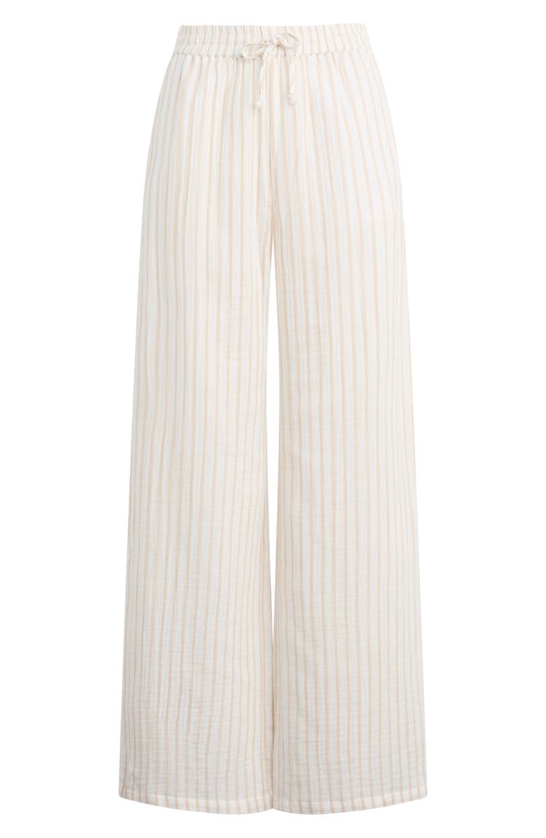 Favorite Daughter The Slip It On Wide Leg Pants, Alternate, color, Light Khaki Stripe