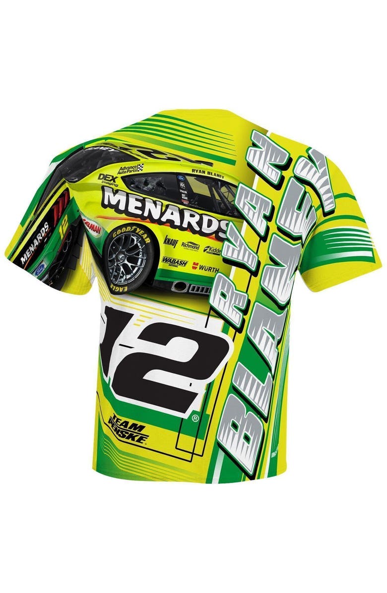 TEAM PENSKE Men's Team Penske White Ryan Blaney Menards Sublimated Dynamic Total Print T-Shirt, Alternate, color, 