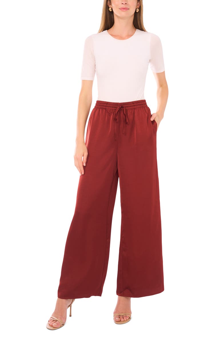 1.STATE Drawstring Wide Leg Pants, Alternate, color, Dark Mahogany