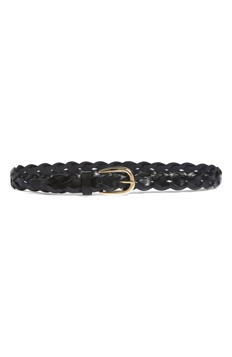 Madewell Braided Leather Belt, Main, color,