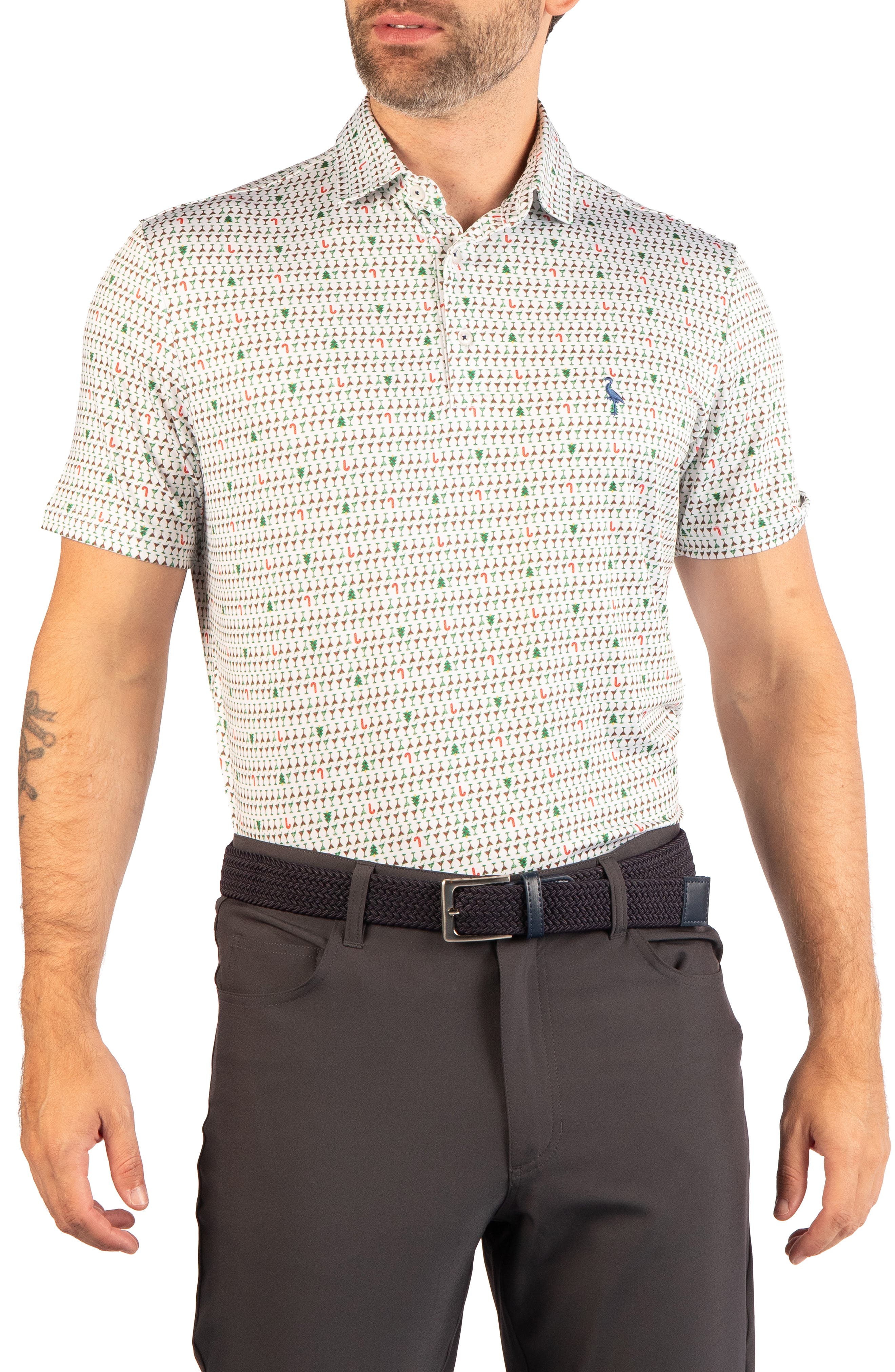 Holiday Martini Glass Performance Polo