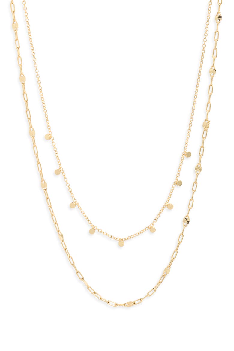 Gift Boxed Layered 14K Gold Plate Chain Necklace, Alternate, color, CLEAR- GOLD