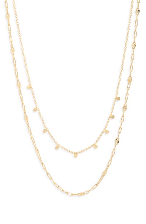 Layered 14k Gold Plate Chain Necklace
