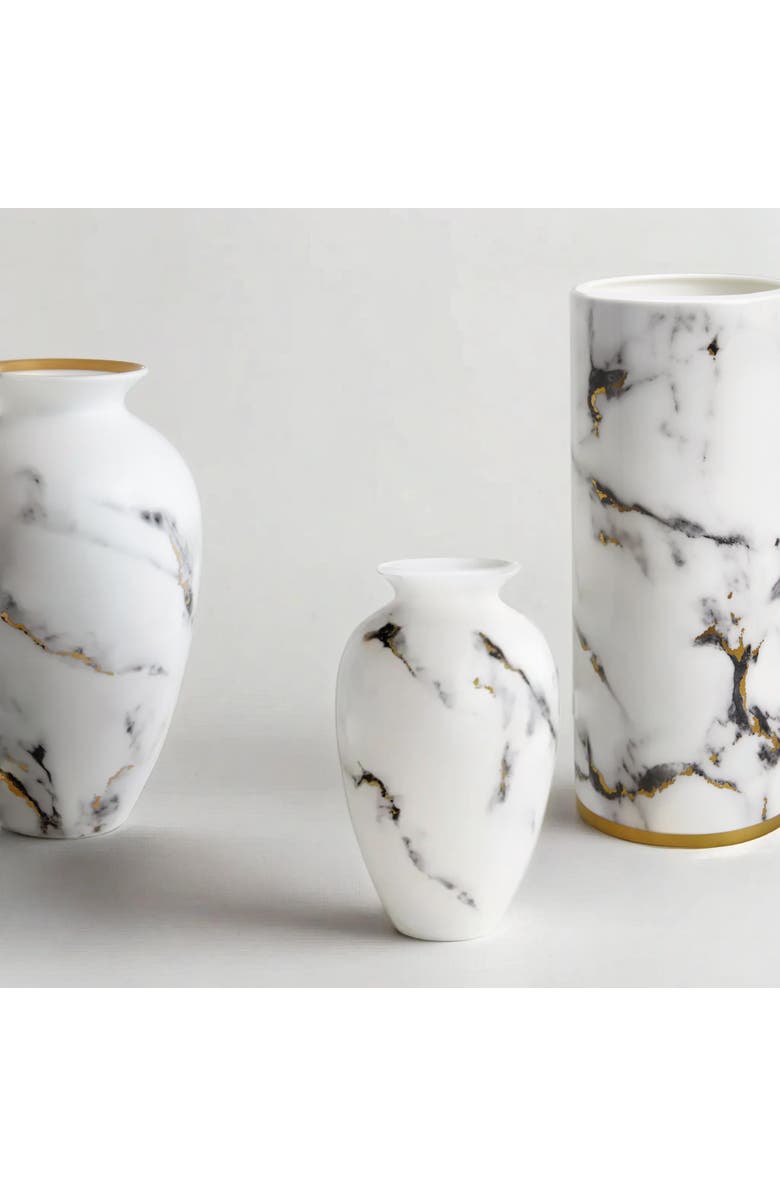 Prouna Marble Venice Fog Venice Fog 14 Inch Tall Vase, Alternate, color, White