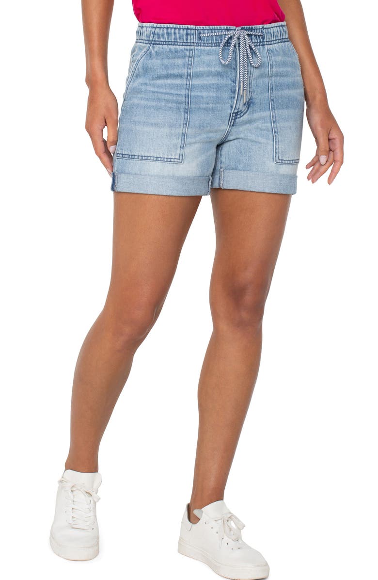 Liverpool Los Angeles Rascal Cuffed Pull-On Denim Shorts, Alternate, color, 