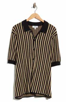 Stripe Print Button-Up Shirt