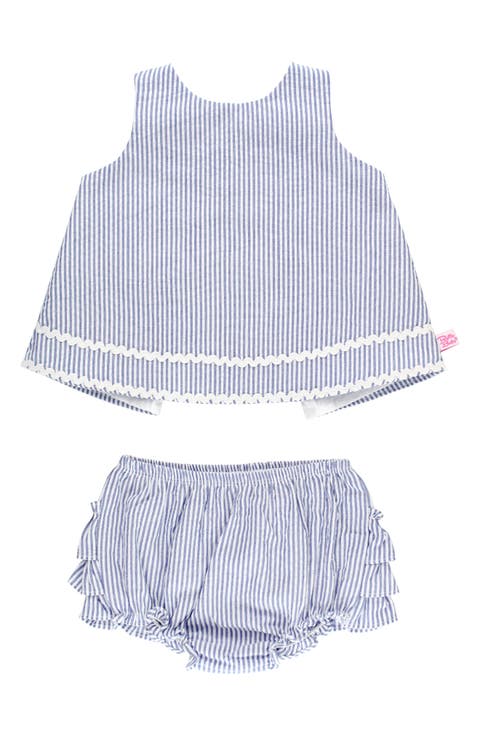 Seersucker Cotton Swing Top & Bloomers (Baby)