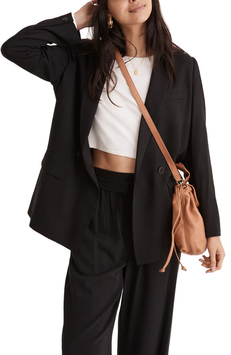 Madewell Caldwell Drapeweave Double Breasted Blazer, Main, color,