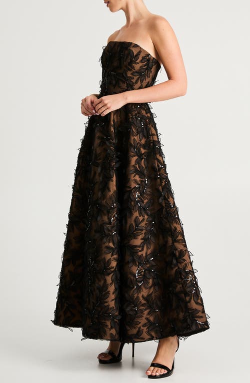 Helsi Celine Sequin 3d Floral Gown In Brown