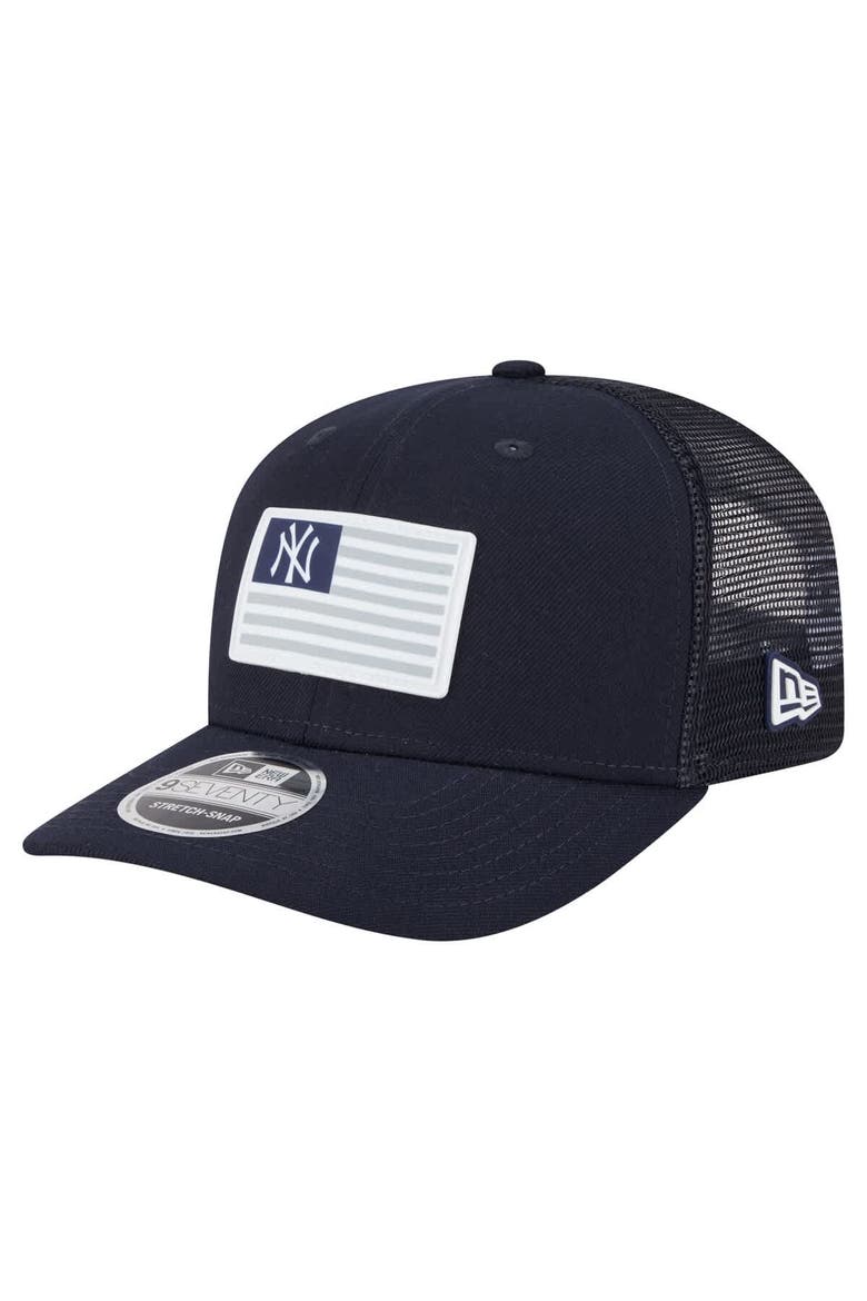 Men's New Era Navy New York Yankees Flag 9SEVENTY Stretch-Snap Hat, Main, color, Navy