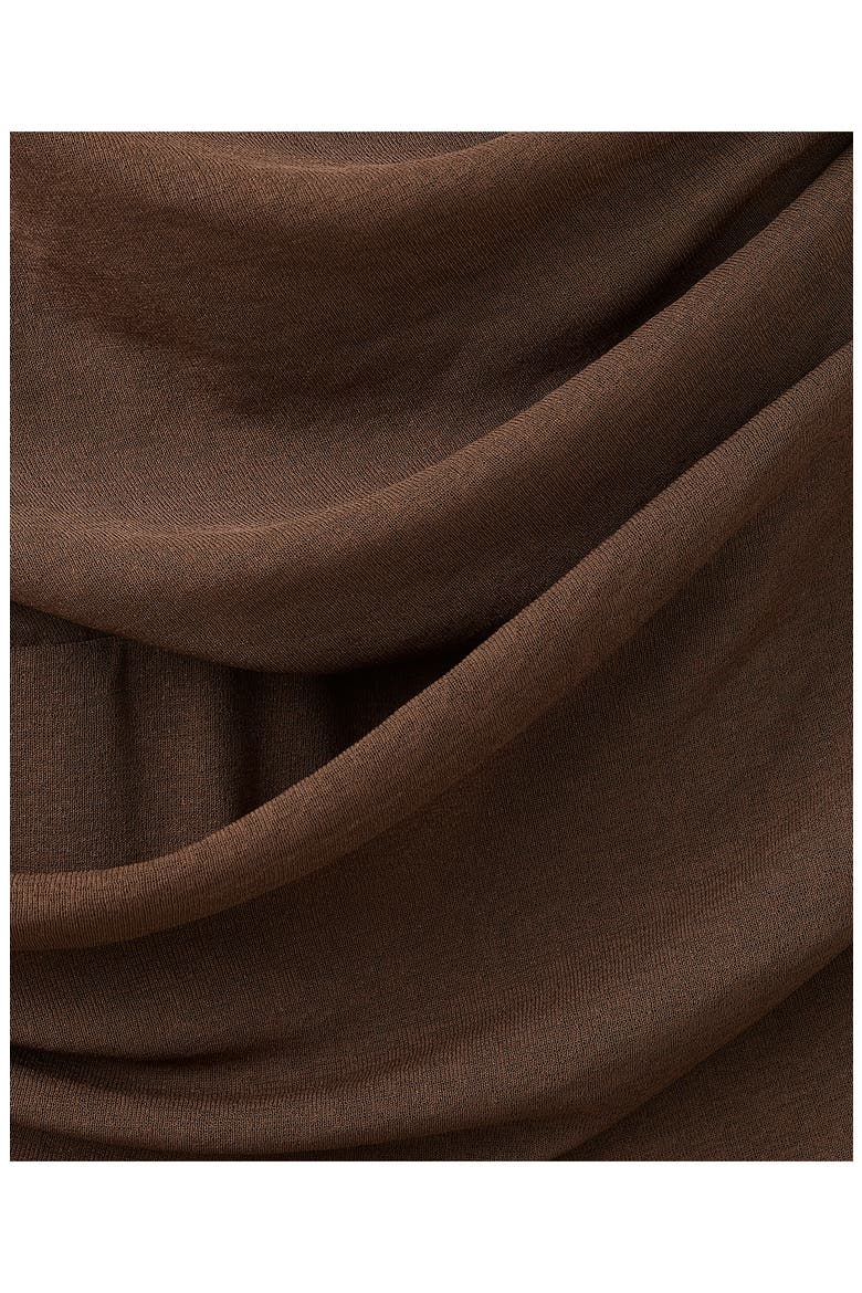 Drape Neck Ruched Minidress, Alternate, color, BROWN