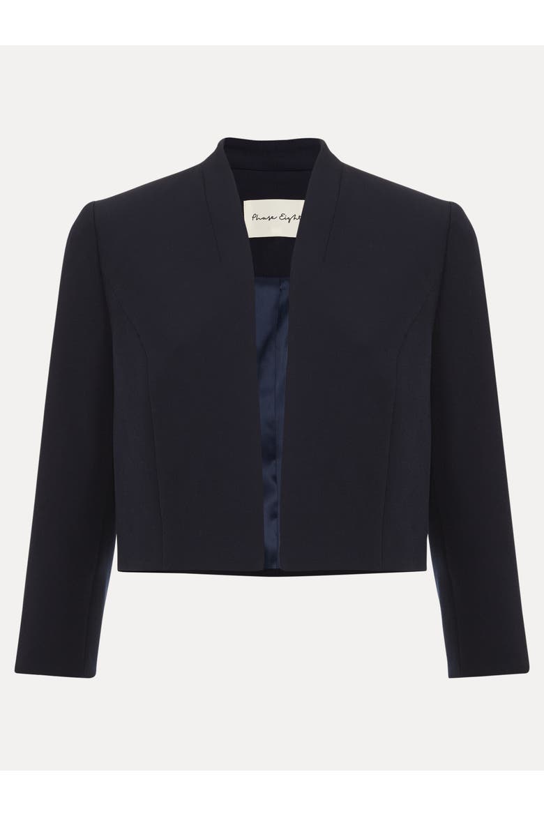 Catherine Cropped 3/4 Sleeve Jacket, Alternate, color, Navy