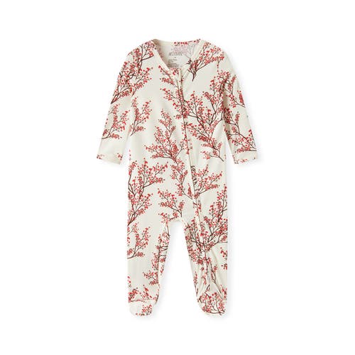 Milkbarn Cotton Stretch Zipper Footed Romper In Multi