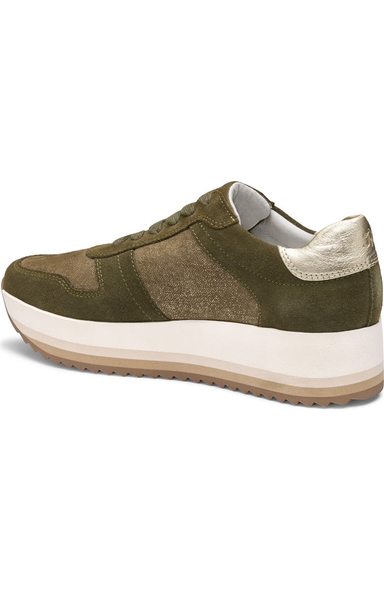 Johnston
Murphy Gracie Colorblock Platform Sneaker, Alternate, color, Olive Suede / Metallic Suede