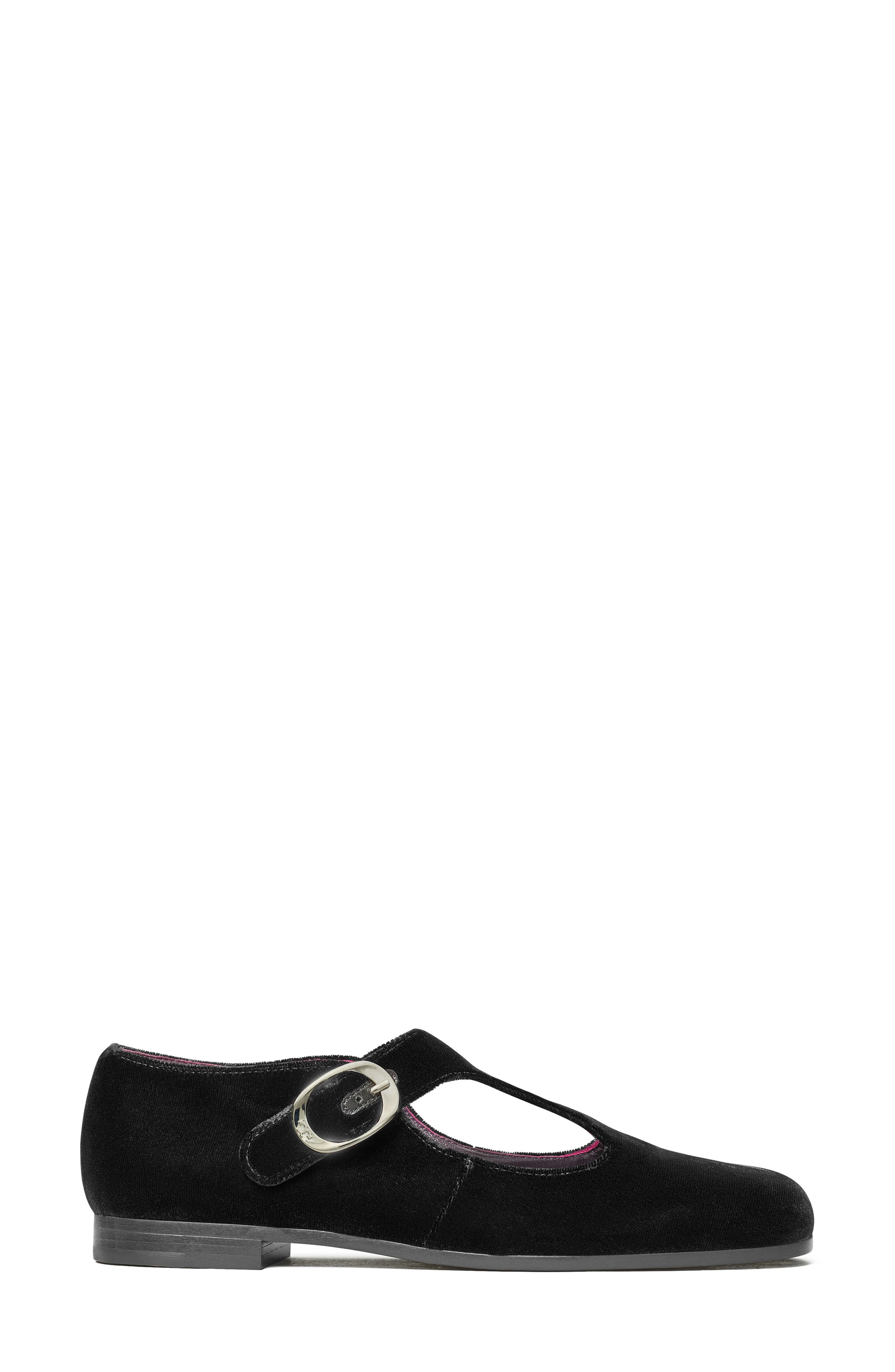Violet T-Strap Flat, Alternate, color, PERFECT BLACK SUEDE