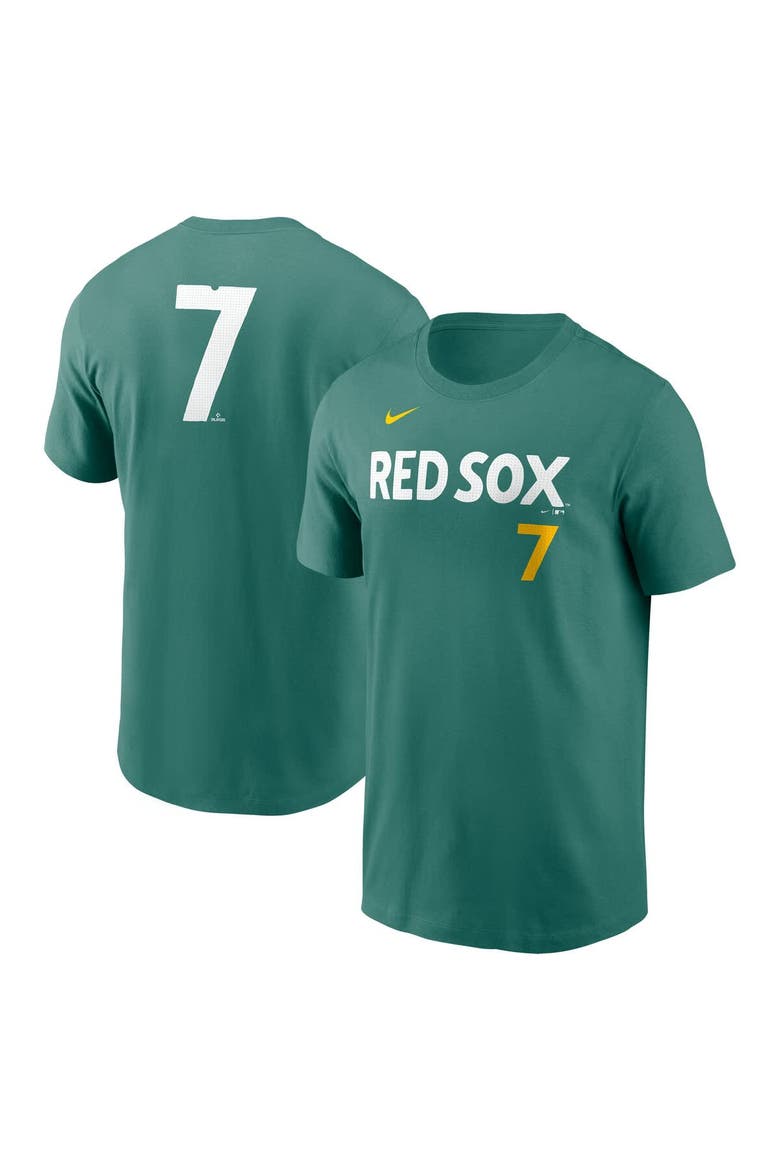 Men's Nike Masataka Yoshida Green Boston Red Sox 2025 City Connect Fuse Name & Number T-Shirt, Main, color, Green