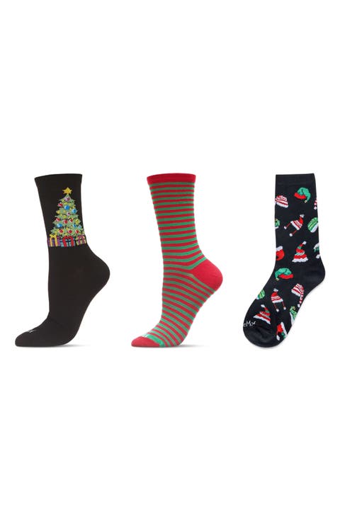 Christmas Assorted 3-Pack Crew Socks