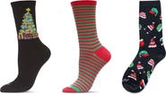 MeMoi Christmas Assorted 3-Pack Crew Socks