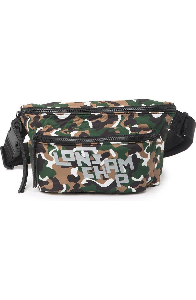 Longchamp Camo Le Pliage Large Belt Bag, Main, color, Khaki
