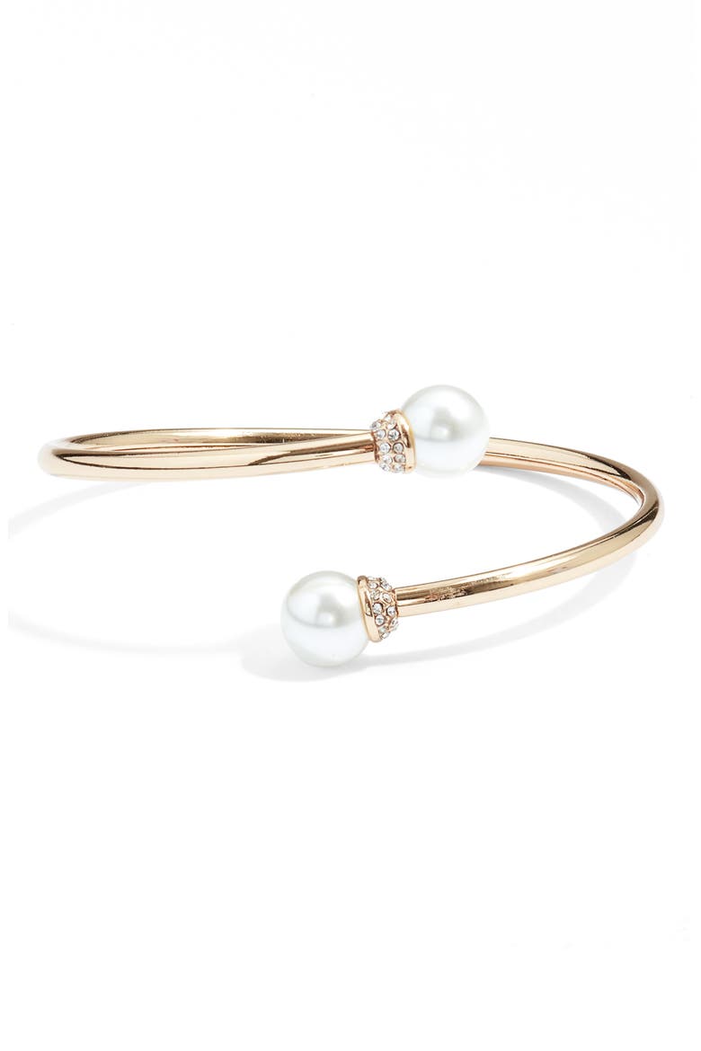 Flexible Coil Cuff Bracelet, Main, color, CLEAR- WHITE- GOLD