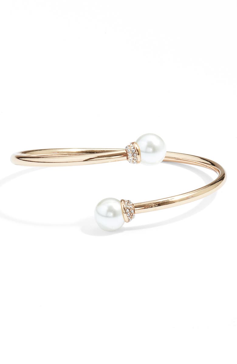 Nordstrom Flexible Coil Cuff Bracelet, Main, color, Clear- White- Gold