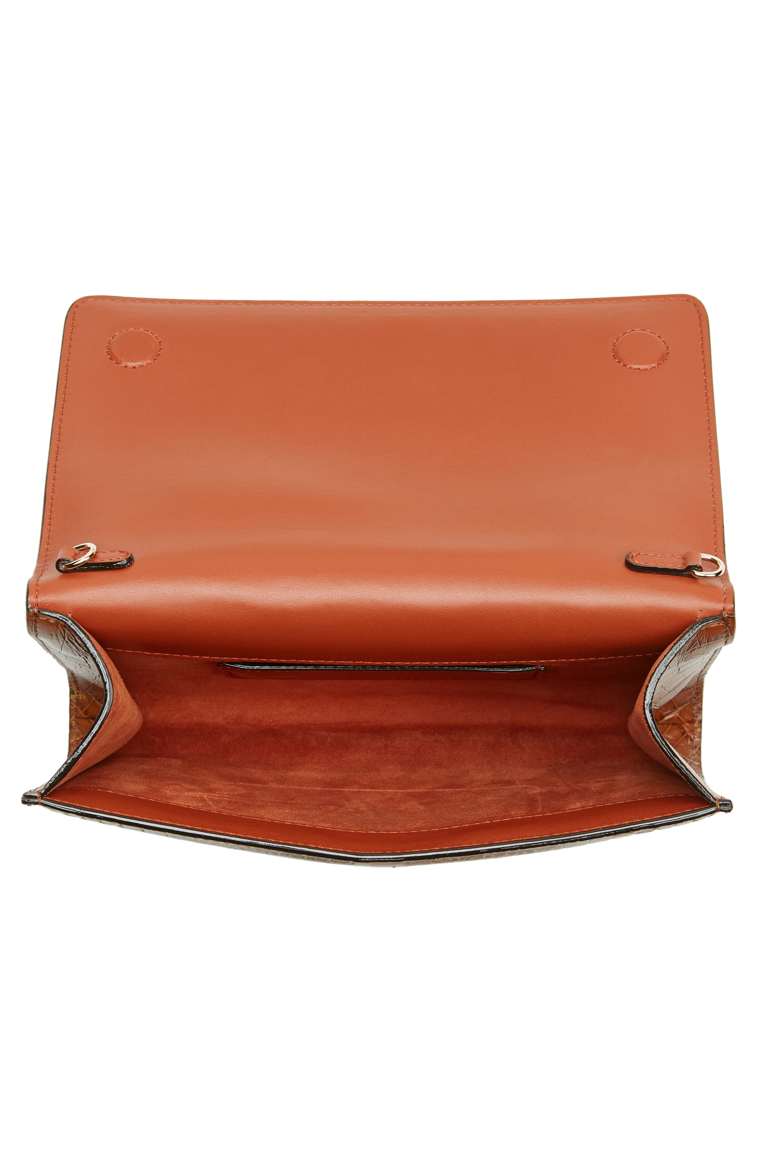 Jimmy Choo Varenne Croc Embossed Leather Clutch, Alternate, color, Cuoio