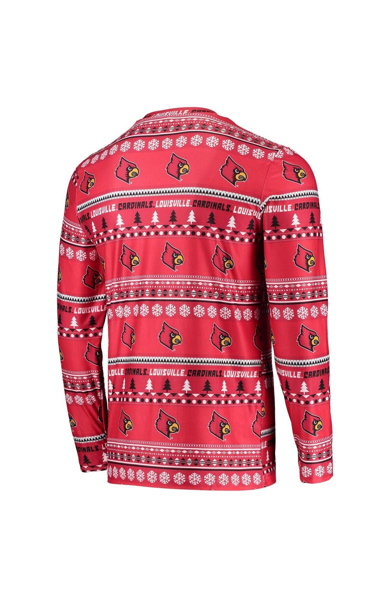 CONCEPTS SPORT Men's Concepts Sport Red Louisville Cardinals Ugly Sweater Long Sleeve T-Shirt and Pants Sleep Set, Alternate, color, Red